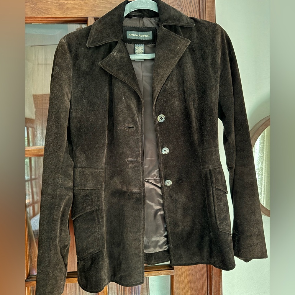 XS Banana Republic brown suede jacket
